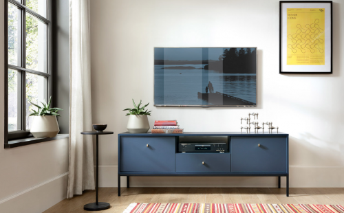 Тумба RTV PIASKI MONO DARK BLUE MRTV154, ДСП, 154х56х39см