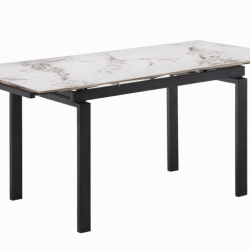 Стол обеденный BIO- Орион (черный/ керамика нефрит белый)  
