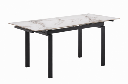 Стол обеденный BIO- Орион (черный/ керамика нефрит белый)  