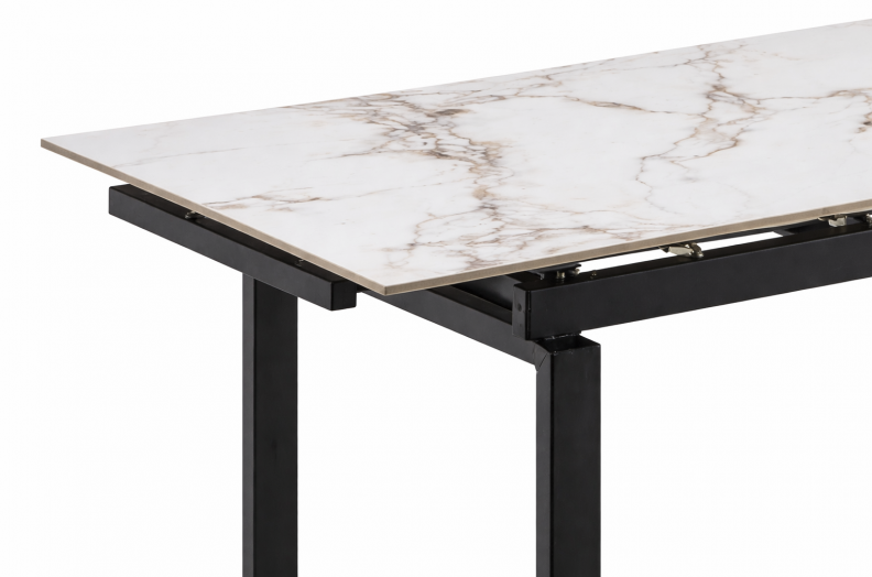 Стол обеденный BIO- Орион (черный/ керамика нефрит белый)  