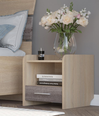 Тумба прикроватная EVR- Т-1 дуб Сонома + трюфель