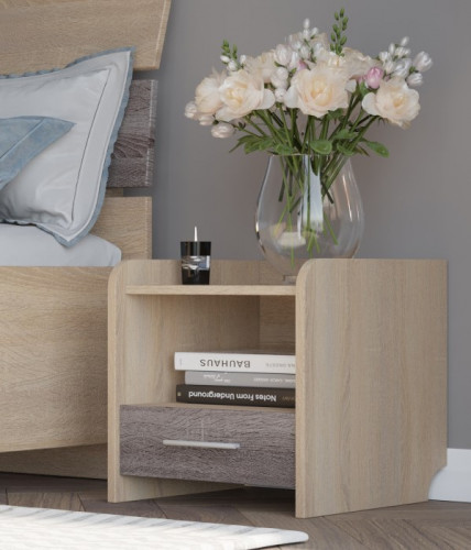 Тумба прикроватная EVR- Т-1 дуб Сонома + трюфель