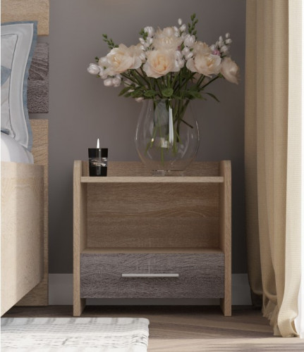 Тумба прикроватная EVR- Т-1 дуб Сонома + трюфель