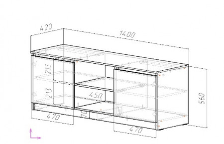 Тумба под телевизор ViA- Таун ТВ-5