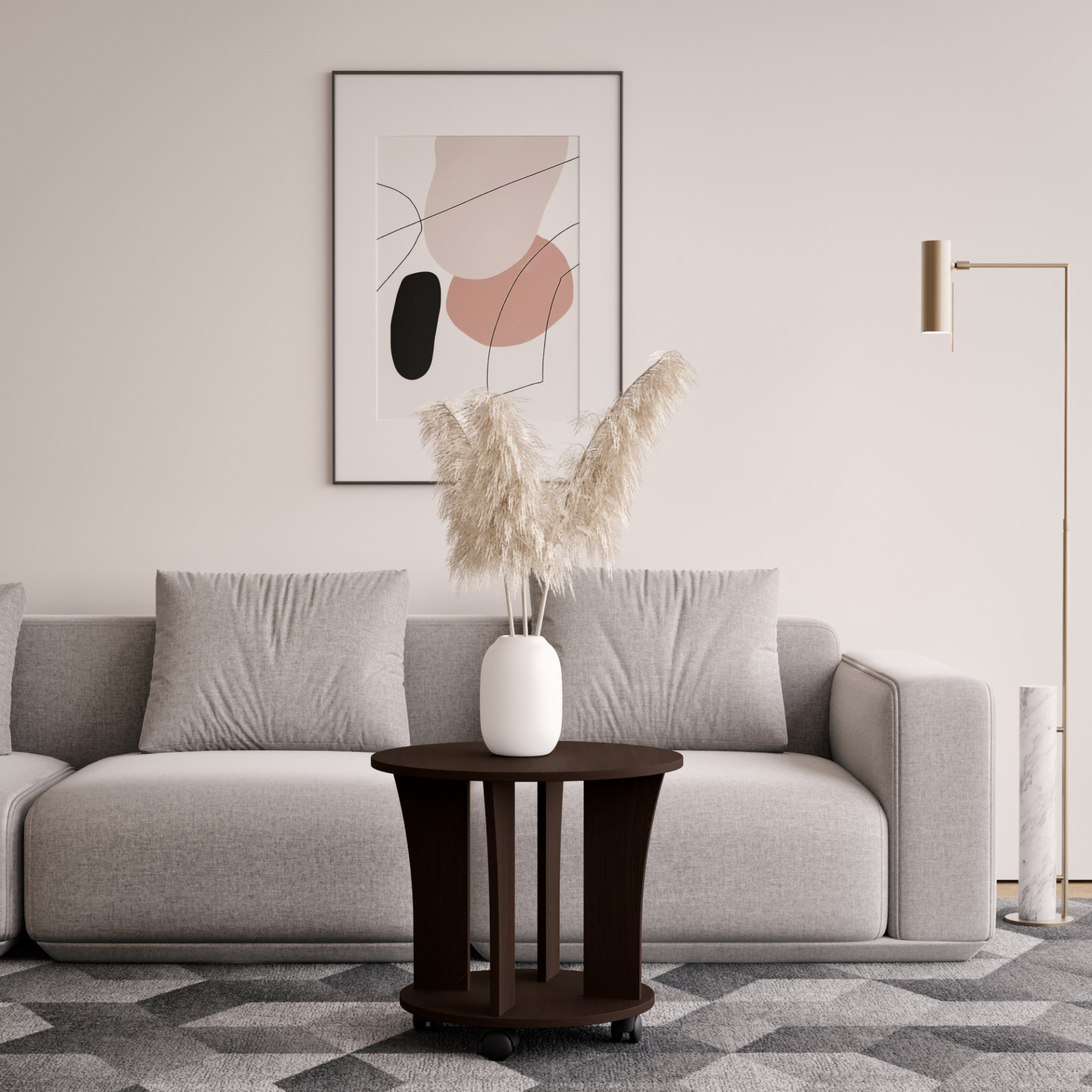 Журнальный стол на колесиках 55х50 см KOD- ЖС-коло 2