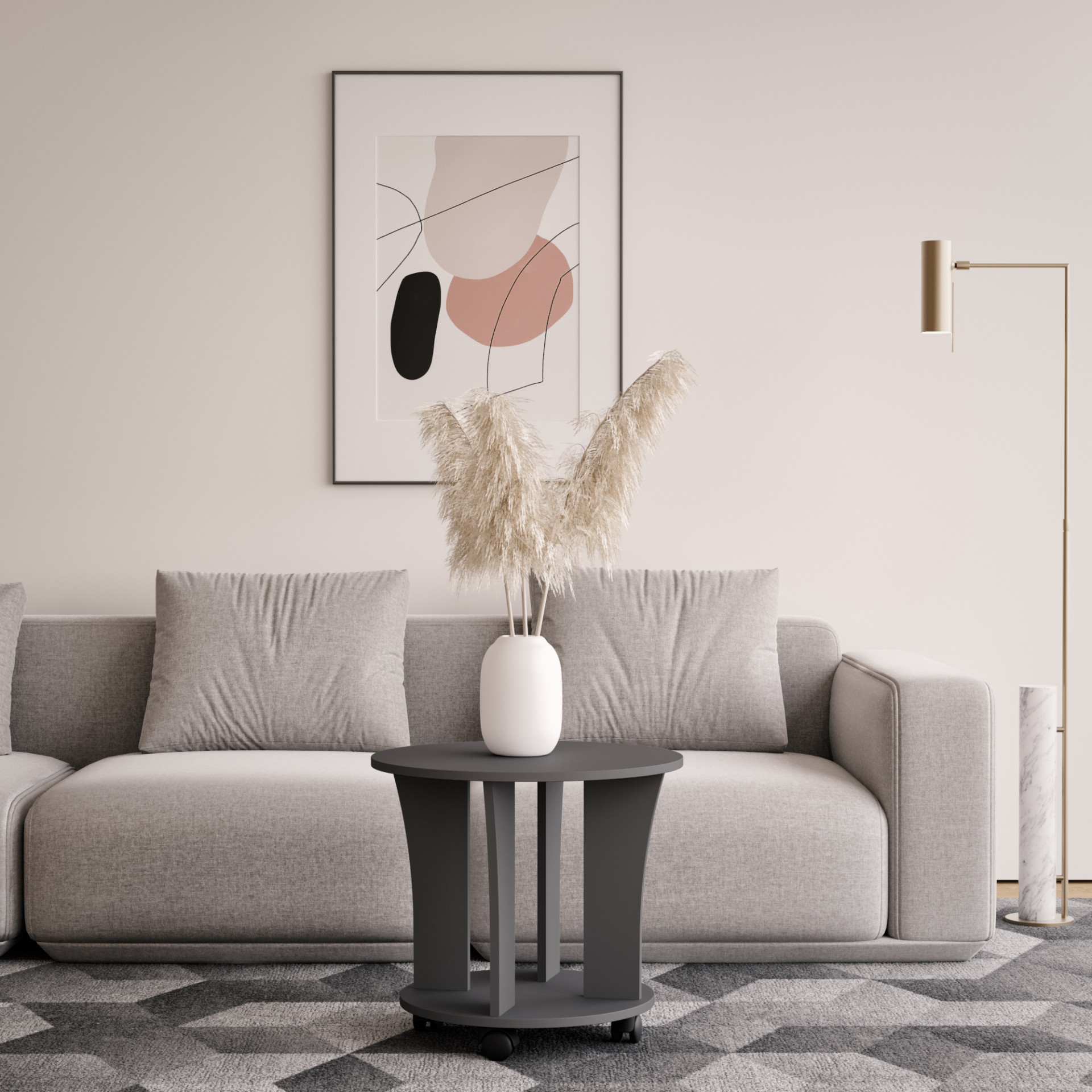 Журнальный стол на колесиках 55х50 см KOD- ЖС-коло 2