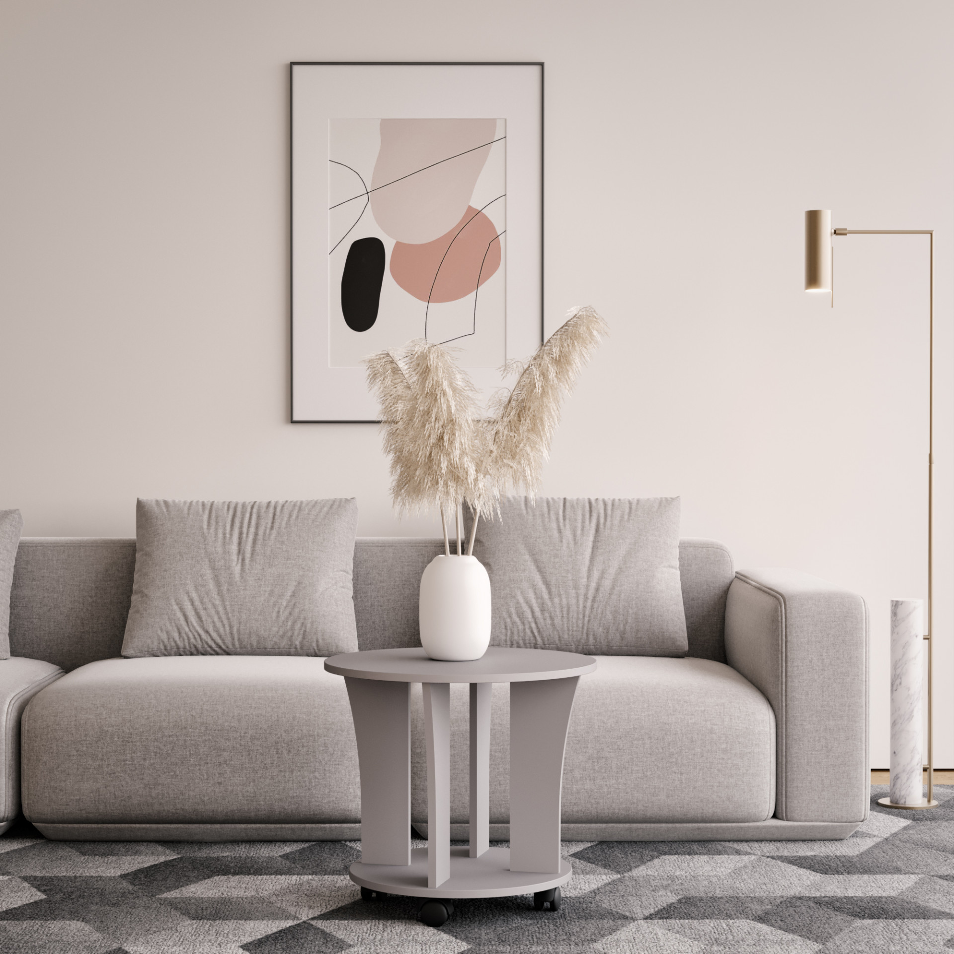 Журнальный стол на колесиках 55х50 см KOD- ЖС-коло 2