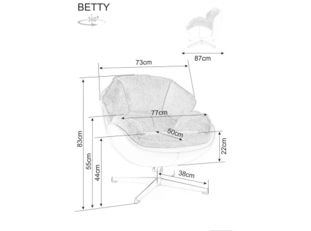 Кресло  SIGNAL Betty черный / черный  
