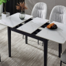 Стіл обідній розкладний INI- TALLINN CERAMIC 90(120)*70 білий /чорний