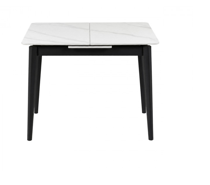 Стіл обідній розкладний INI- TALLINN CERAMIC 90(120)*70 білий /чорний