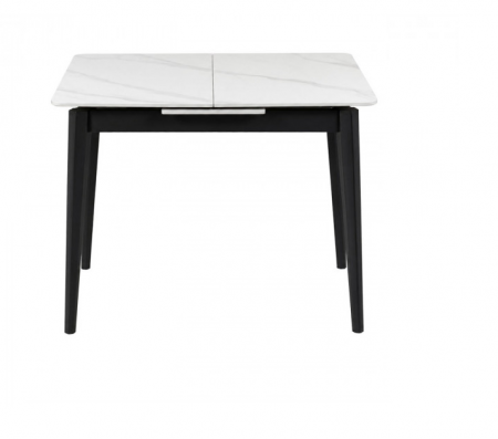 Стіл обідній розкладний INI- TALLINN CERAMIC 90(120)*70 білий /чорний