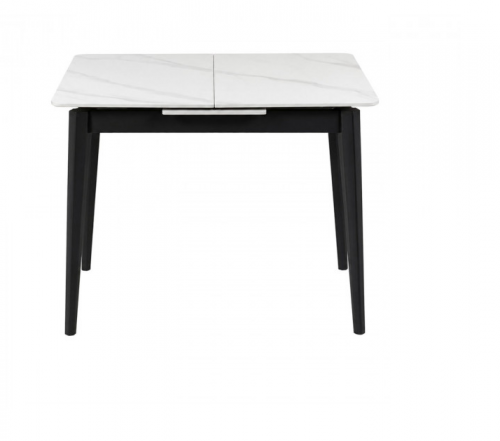 Стіл обідній розкладний INI- TALLINN CERAMIC 90(120)*70 білий /чорний