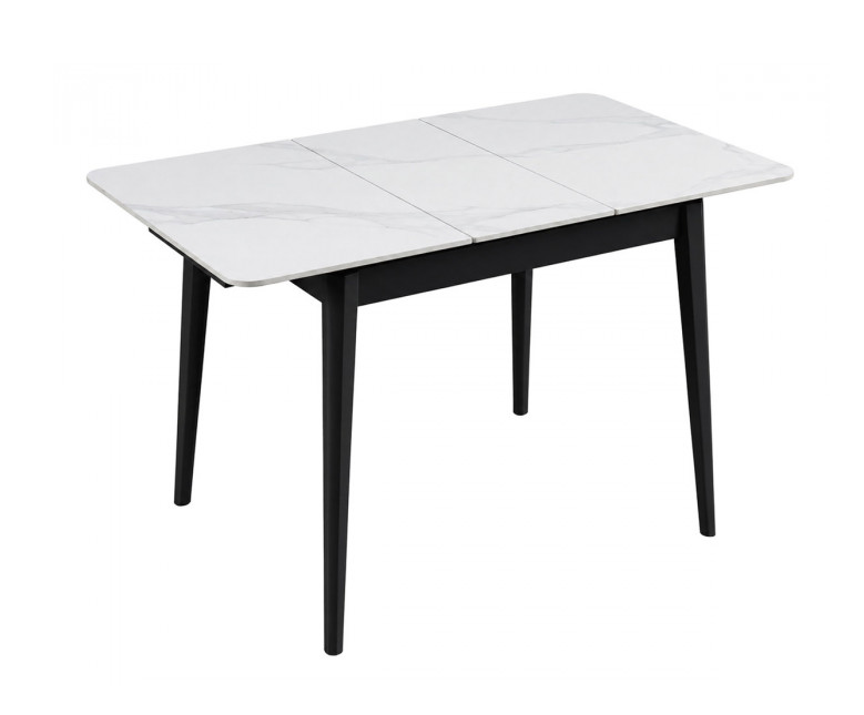 Стіл обідній розкладний INI- TALLINN CERAMIC 90(120)*70 білий /чорний
