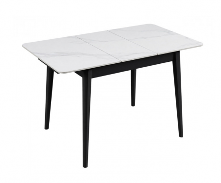 Стіл обідній розкладний INI- TALLINN CERAMIC 90(120)*70 білий /чорний