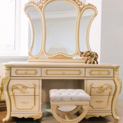 Туалетный стол с зеркалом SMS- Милан шампань, золотая патина