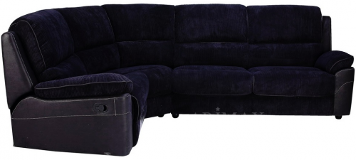 Угловой диван левый L BLN- Брукс (ткань, синий)