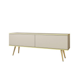 Тумба под ТВ Perfect Home Оро / Oro 2-дверная с золотыми ножками RTV135 Бежевый