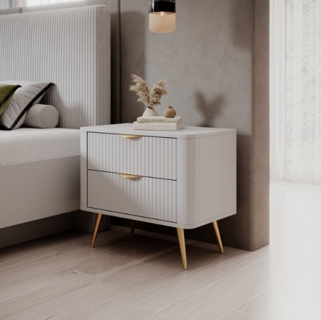 Тумба прикроватная Perfect Home Ланте/Lante с 2 ящиками 2S Белый