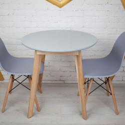 Комплект кухонной мебели Ont- Густаво 75 круглый стол + 2 стула серые