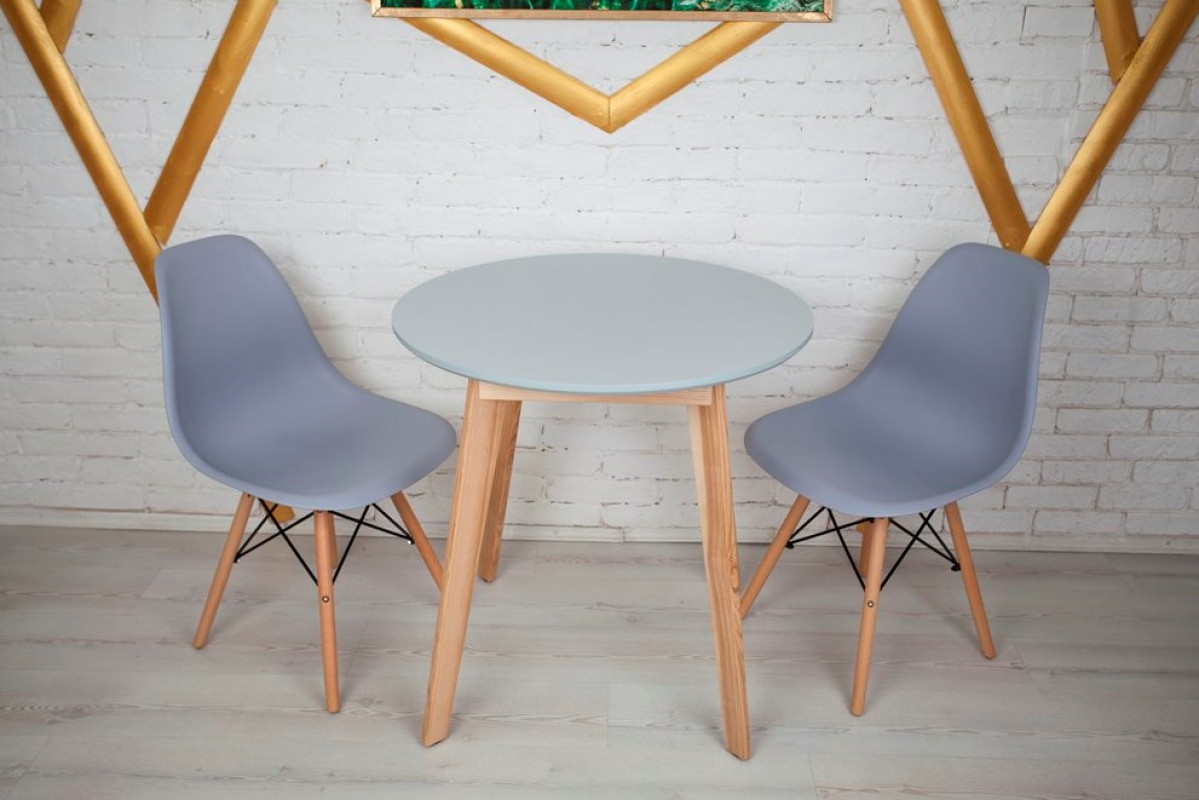 Комплект кухонной мебели Ont- Густаво 75 круглый стол + 2 стула серые