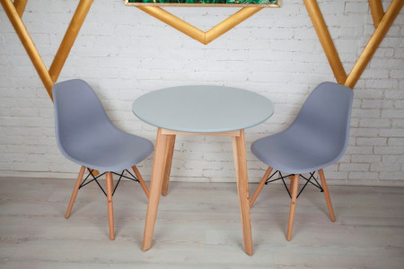 Комплект кухонной мебели Ont- Густаво 75 круглый стол + 2 стула серые