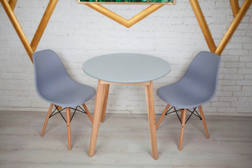 Комплект кухонной мебели Ont- Густаво 75 круглый стол + 2 стула серые