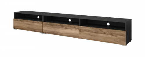 Тумба под телевизор Helvetia BAROS 24Z6BM40 (сатиновый нуссбаум/черный)