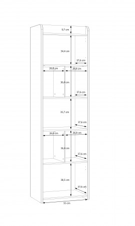 Стеллаж для книг Forte HOA HOAR811 (дуб маувелла/шалфей)