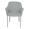 Кресло мягкое модерн NL- MILTON текстиль (серый, серо-белый)