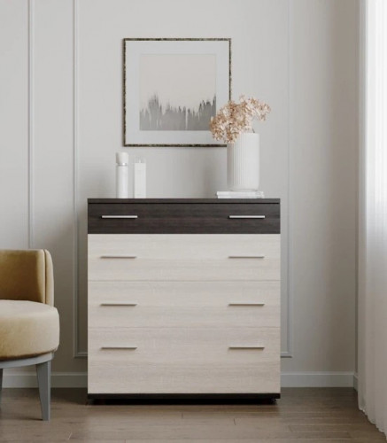 Маленький комод EVR- К-1 (телескопы) венге + фасад дуб молочный