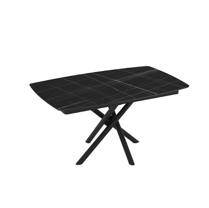 Стол обеденный Art-Deco EXM- KATRIN ЧЕРНЫЙ ГЛЯНЦЕВЫЙ МДФ+HPL 138/178*90*76