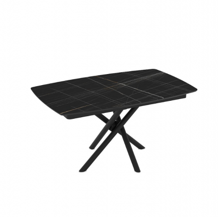 Стол обеденный Art-Deco EXM- KATRIN ЧЕРНЫЙ ГЛЯНЦЕВЫЙ МДФ+HPL 138/178*90*76