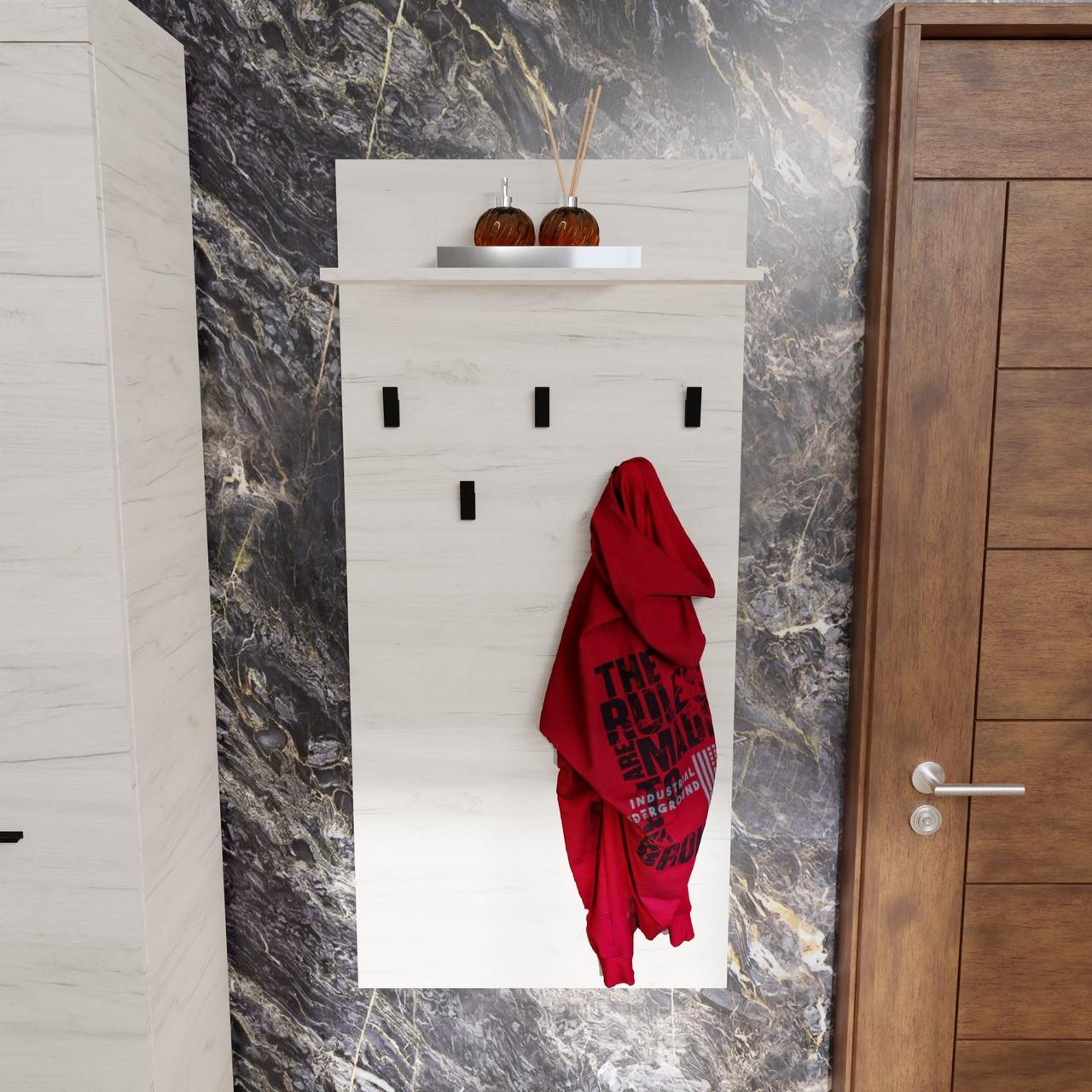 Вешалка в прихожую EVR- Соната-600 крафт белый