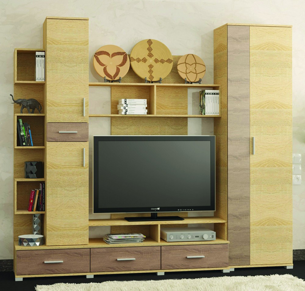 Шкаф распашной на 2 двери EVR- Бриз ШП-2 дуб Сонома + фасад трюфель