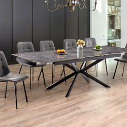 Стол обеденный BIO- Магнум (черный/ керамика Армани грей) 