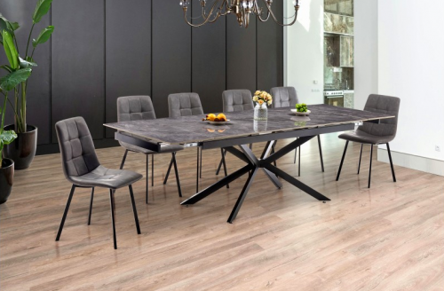Стол обеденный BIO- Магнум (черный/ керамика Армани грей) 