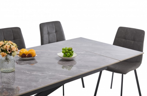 Стол обеденный BIO- Магнум (черный/ керамика Армани грей) 