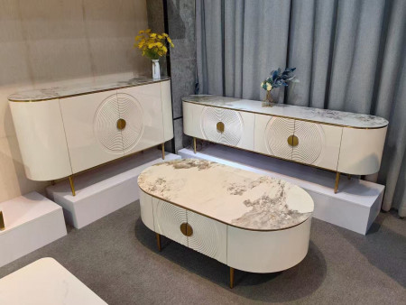 Тумба ТВ Elt- 922 керамика (белый/золото)