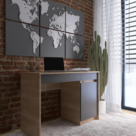 Стол письменный EVR- Сити-1100 дуб Сонома +  графит