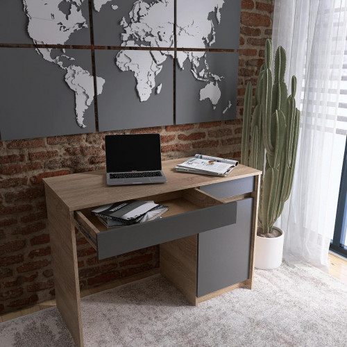 Стол письменный EVR- Сити-1100 дуб Сонома +  графит