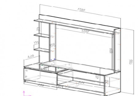 Тумба под телевизор ViA- Таун ТВ-6