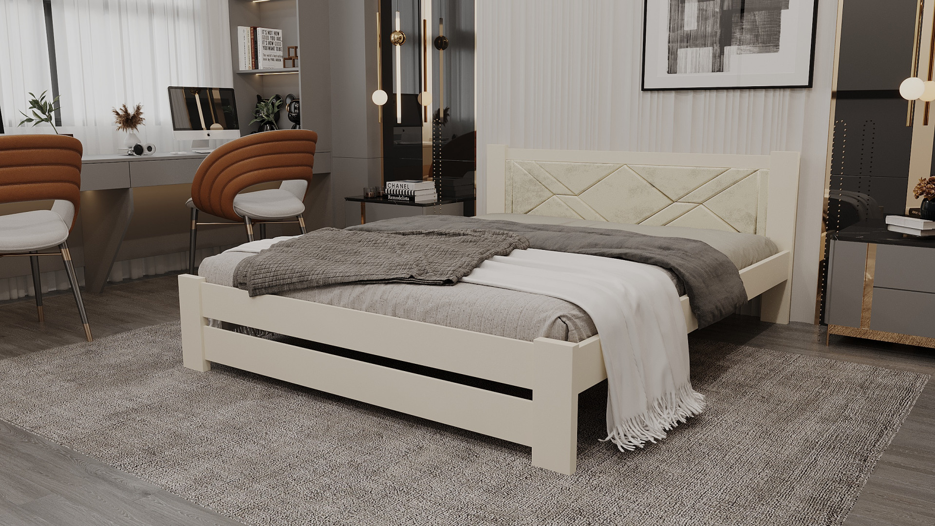 Кровать двуспальная с мягким изголовьем ViA- Верона 160х190 см