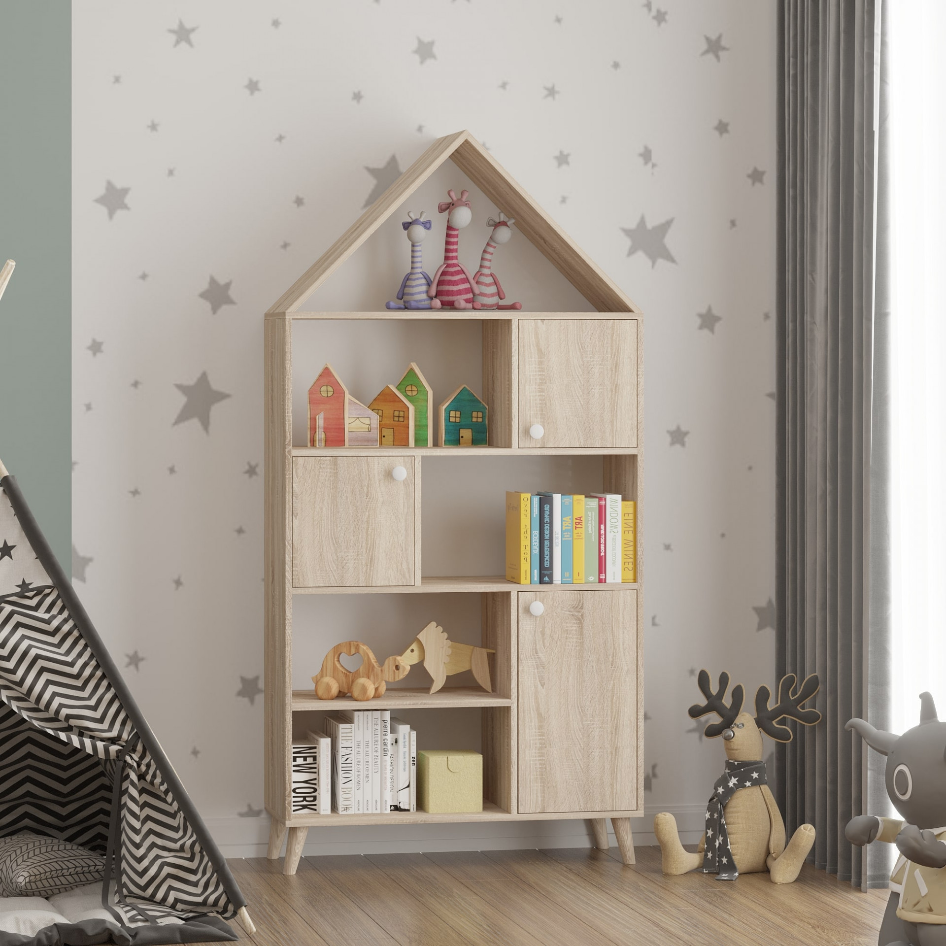 Стеллаж-домик 182х90х35 см KOD- ШК-домик-детский