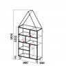 Стеллаж-домик 182х90х35 см KOD- ШК-домик-детский