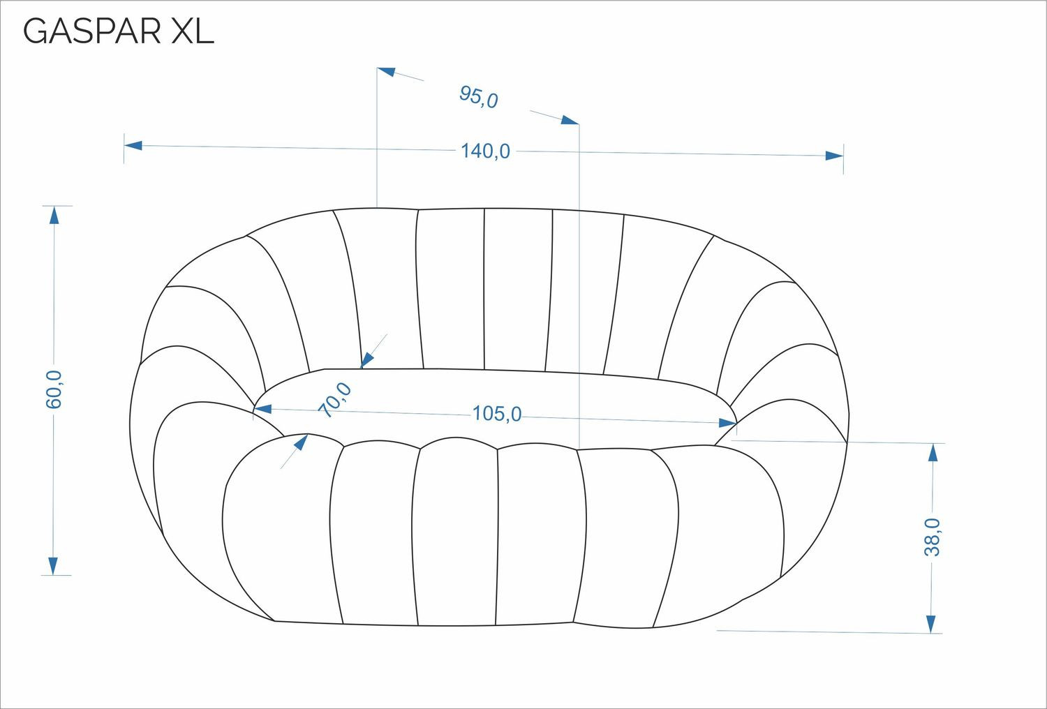 Кресло для отдыха HALMAR GASPAR_XL кремовый