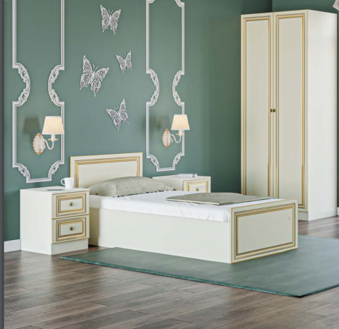 Односпальная кровать​ KSt-  "Тиффани"/ "Tiffany" 90х65х205 , сп/м 80*200