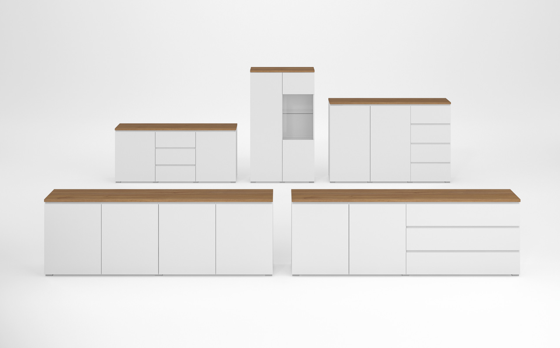 Комод на 4 двери Helvetia MODO 247VOJ25 (белый/дуб маувелла)