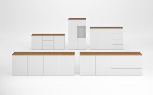 Комод на 4 двери Helvetia MODO 247VOJ25 (белый/дуб маувелла)