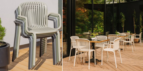 Кресло уличное обеденное VLL- FERNE Berne (антрацит, кирпичный)