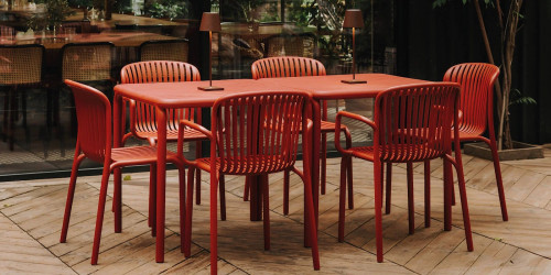 Кресло уличное обеденное VLL- FERNE Berne (антрацит, кирпичный)